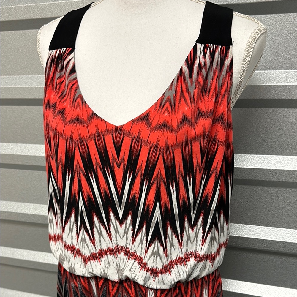 Vintage BISOU BISOU Women’s Tank‎ Maxi Dress Aztec Boho RETRO 90s Y2K Size 14 - Picture 3 of 8
